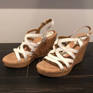 BOC Born Concepts white cork wedge